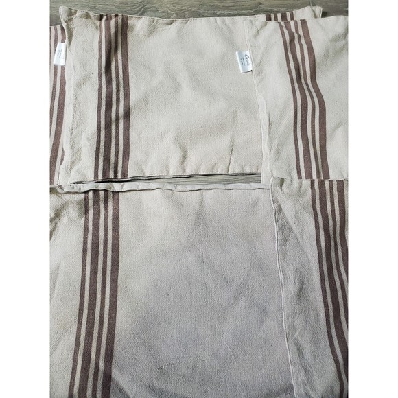 Lot Set of 6: AMAN Brown Beige Striped Placemat 100% Cotton 13x19 Made In India - Picture 4 of 9